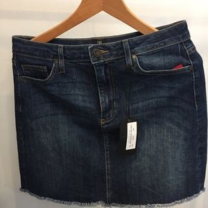 Just Black A-Line Frayed Denim Skirt